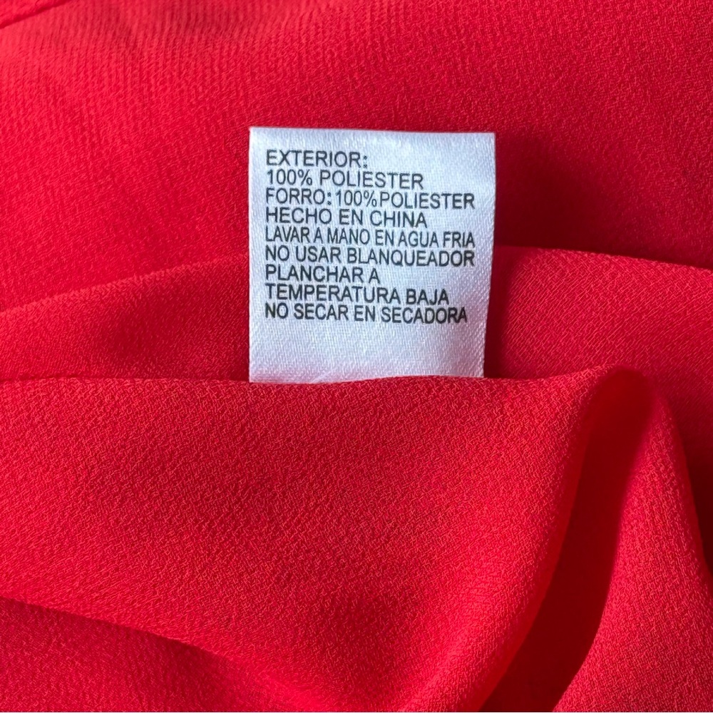 Gianni Bini Red Ruffle Snyder Fit & Flare Midi Ruffle Chiffon Dress NWOT Size S - Picture 9 of 9